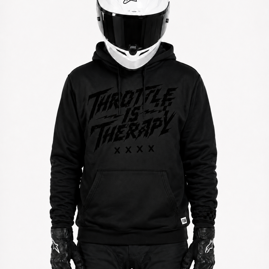 Throttle Is Therapy Hoodie - Blackout