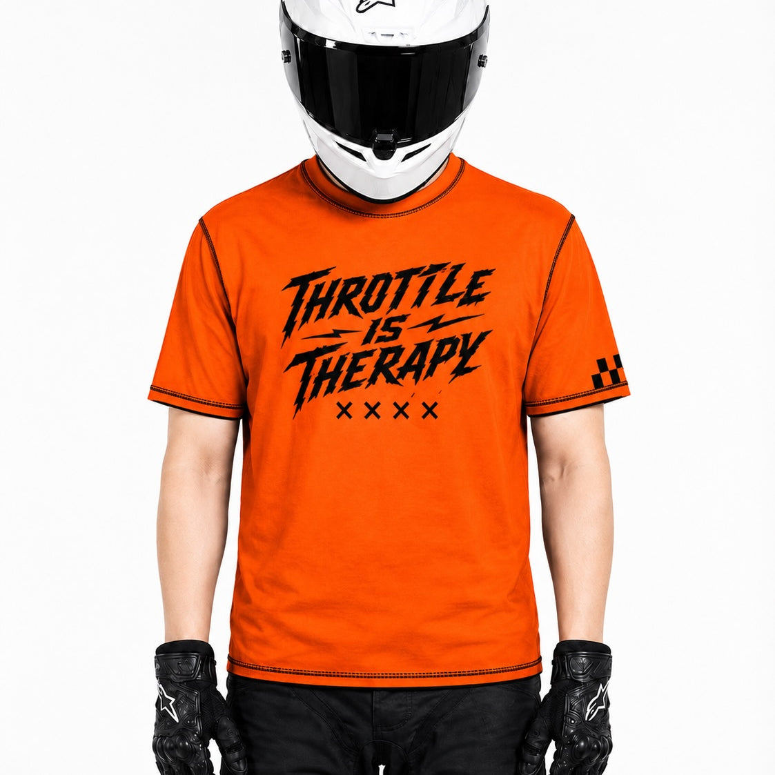 Throttle Is Therapy Tee - Orange