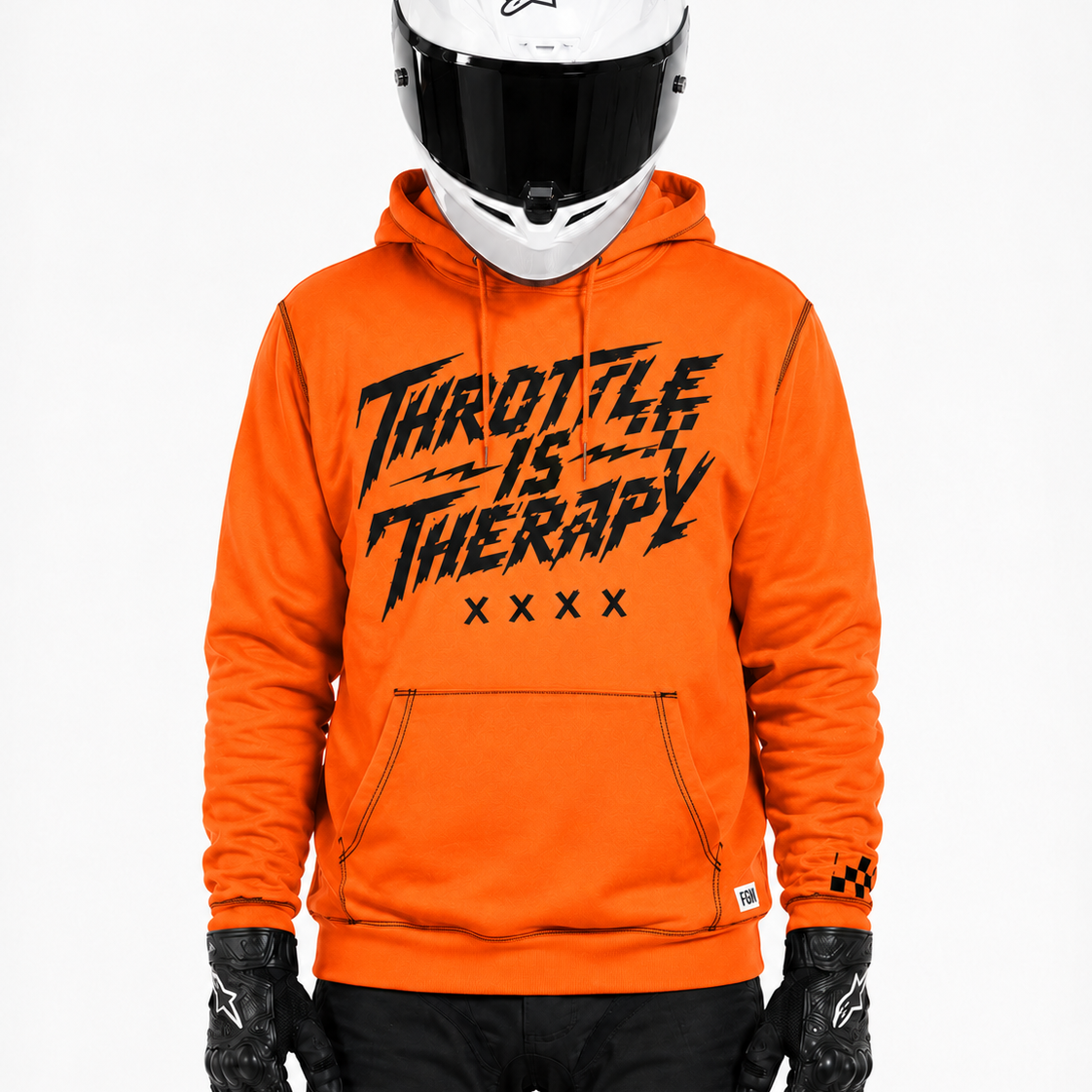 Throttle Is Therapy Hoodie - Orange